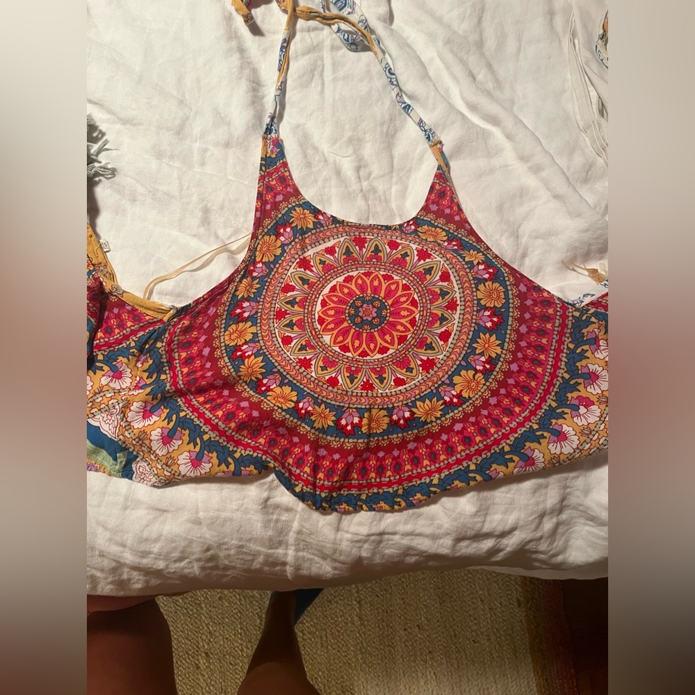 Billabong boho multicolored backless top